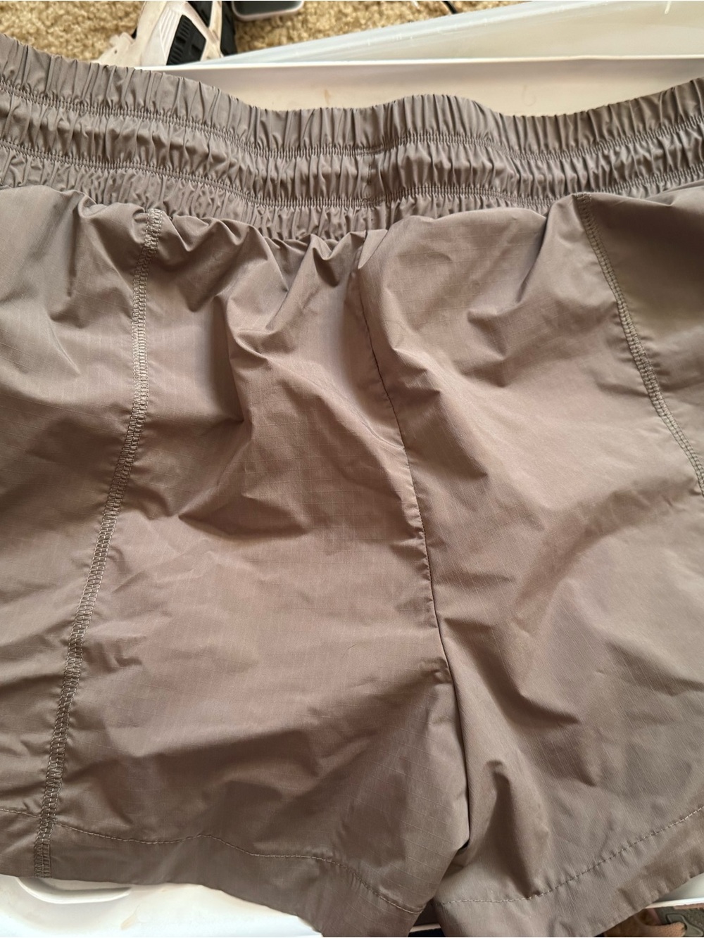 Avia Taupe Elastic-Waist Athletic Shorts